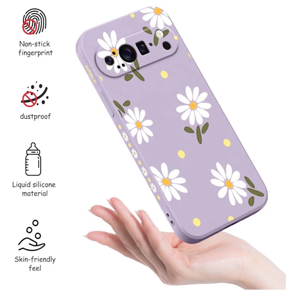 Floral Purple Phone Case for Google Pixel 9 XL